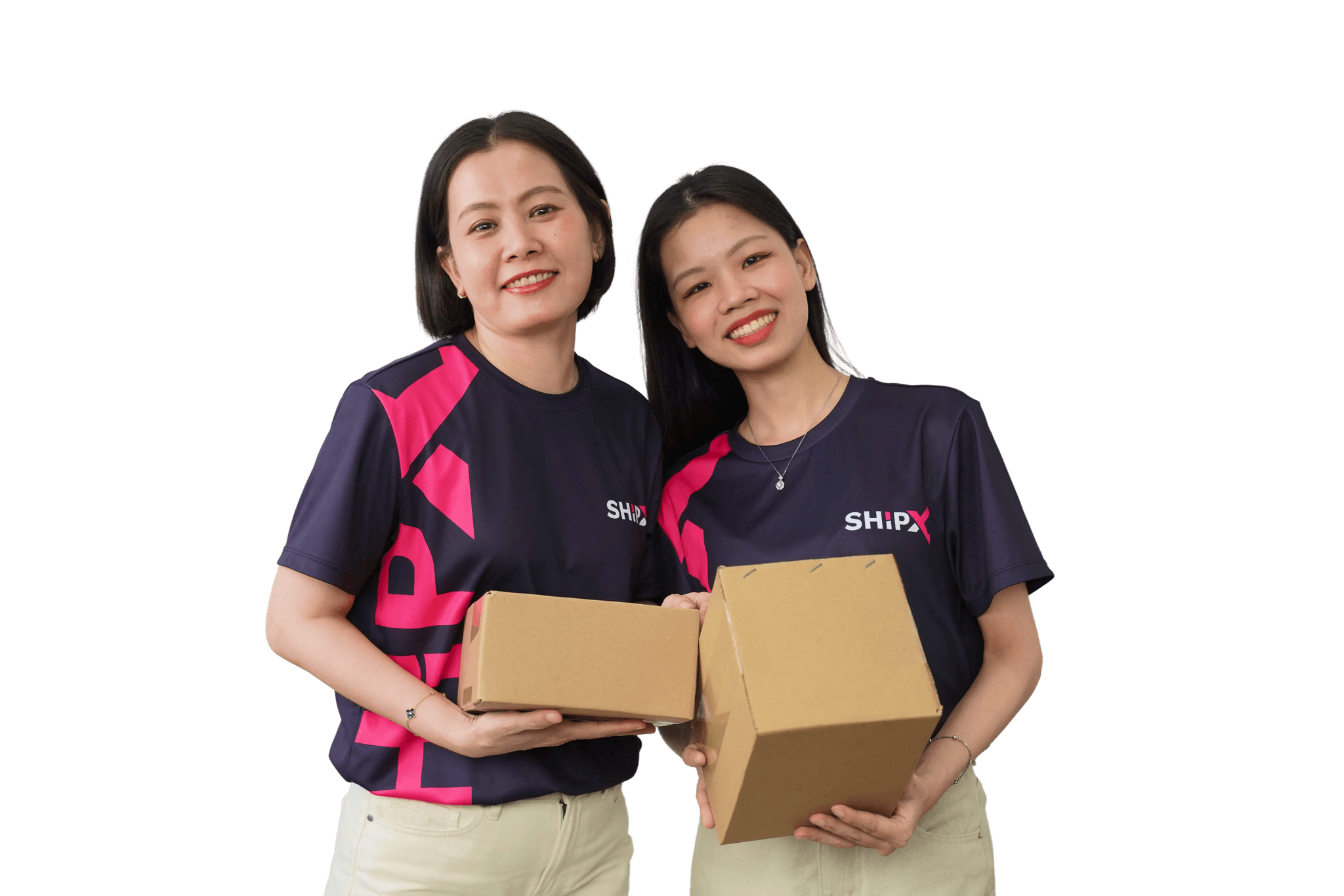 ShipX team members holding packages